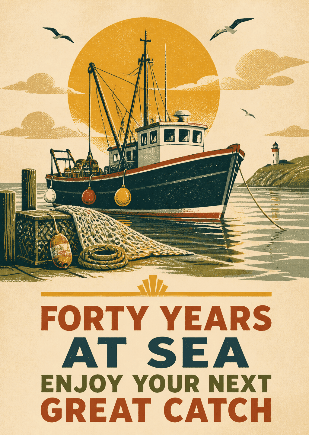 Forty Years at Sea: Forty years at sea, enjoy your next great catch.