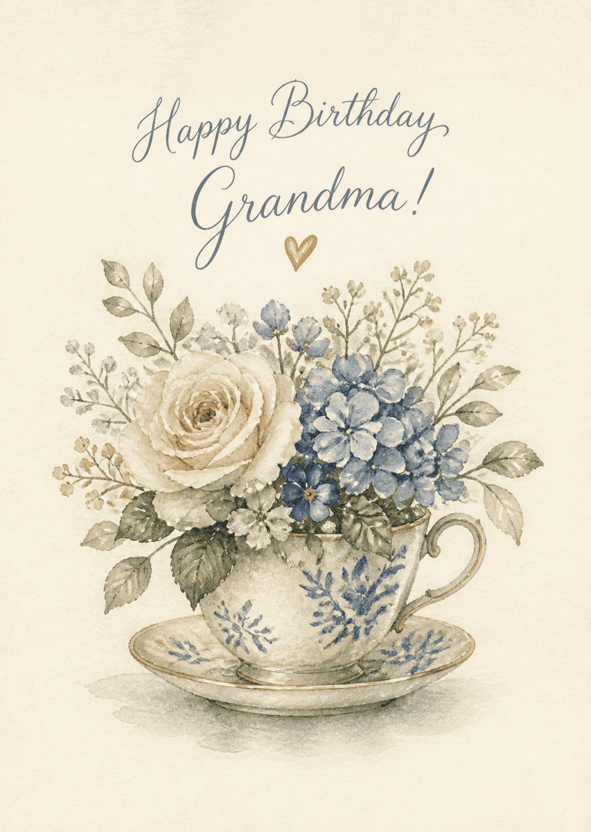 Teacup Bouquet: Happy Birthday, Grandma!