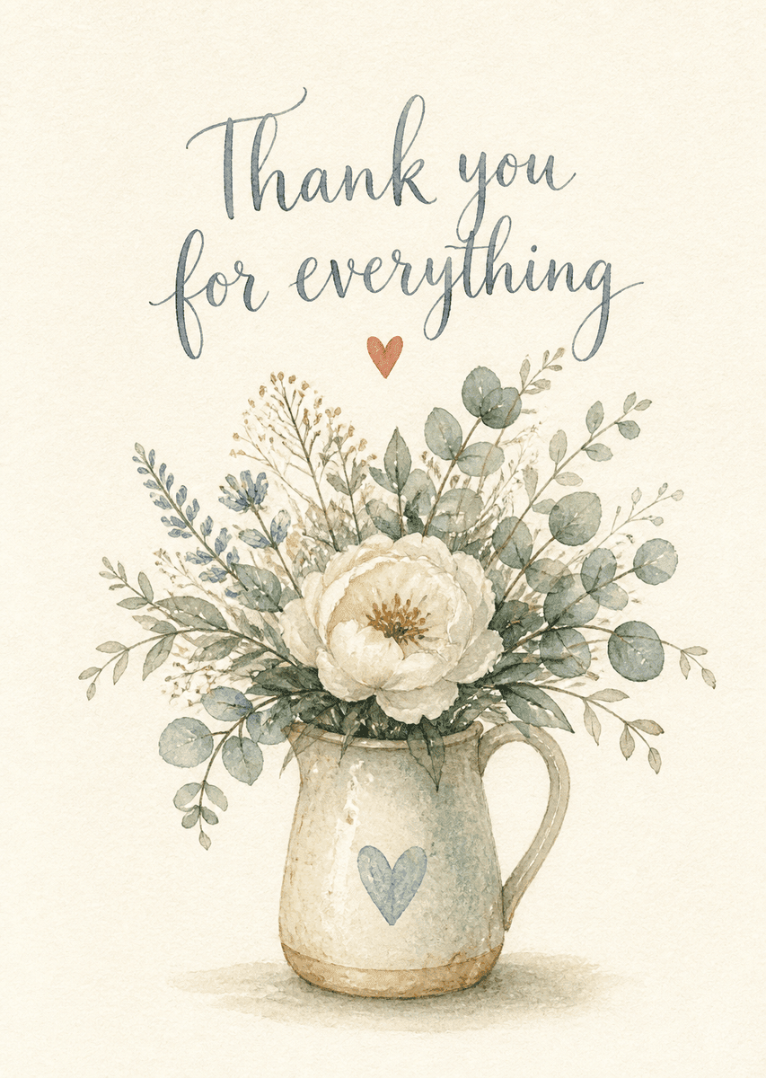 Thank You, With Love: Thank you for everything.