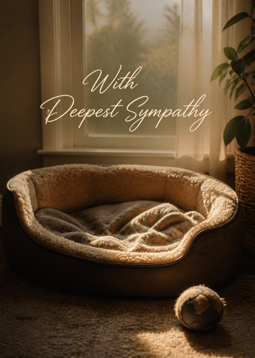 With sympathy card